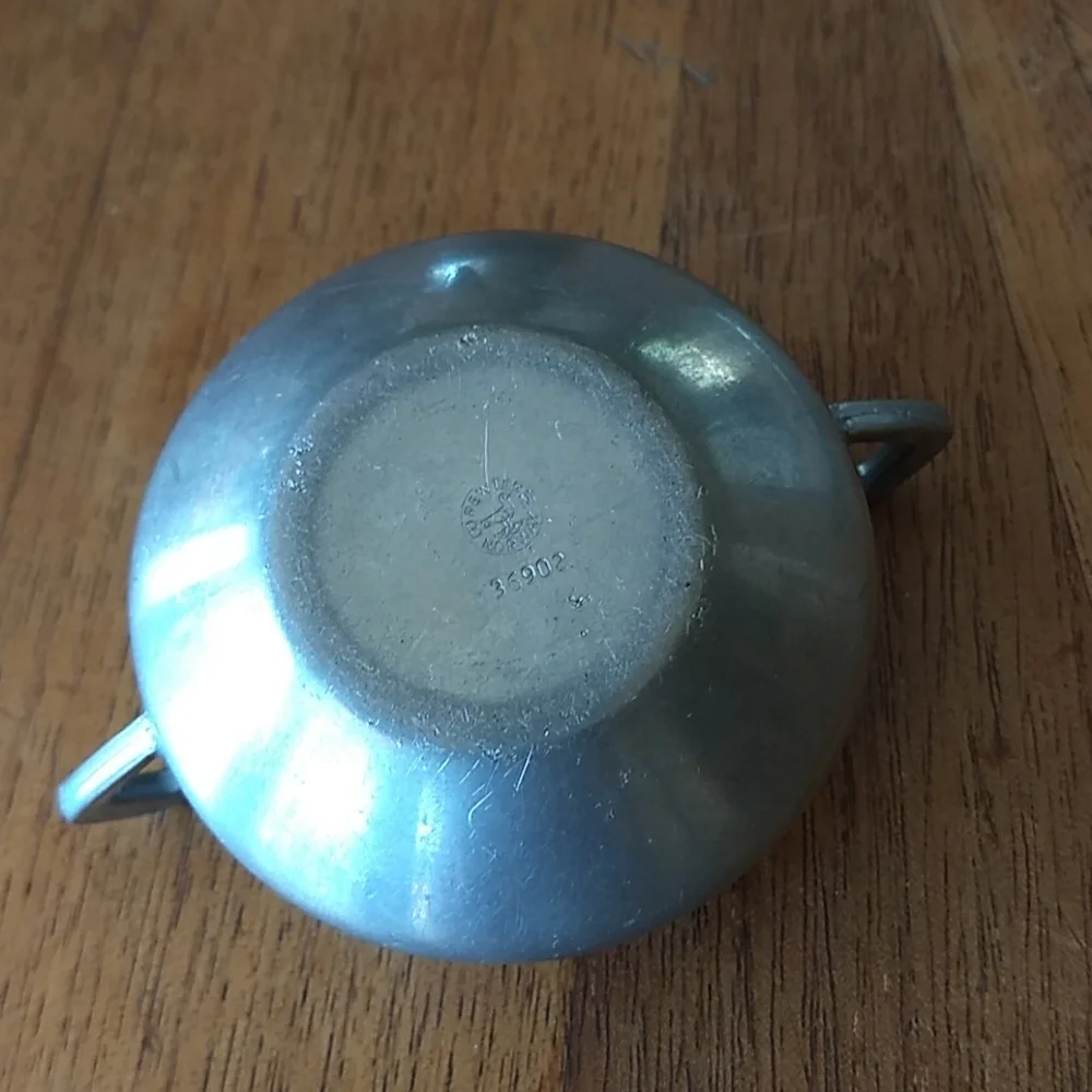 Pewter Sugar Bowl and Creamer Set